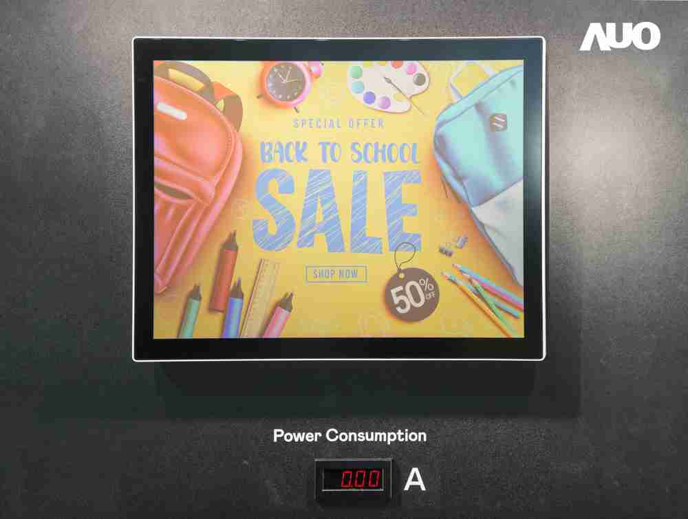 OBPay展示胆固醇液晶超低耗能户外全彩显示器，，ChLC（胆固醇液晶）以双稳态技术使静态显示零功耗，，，，具省电、、高彩度、、、环保的特性，，，，还整合软硬件系统解决方案，，可透过单一云端平台管理