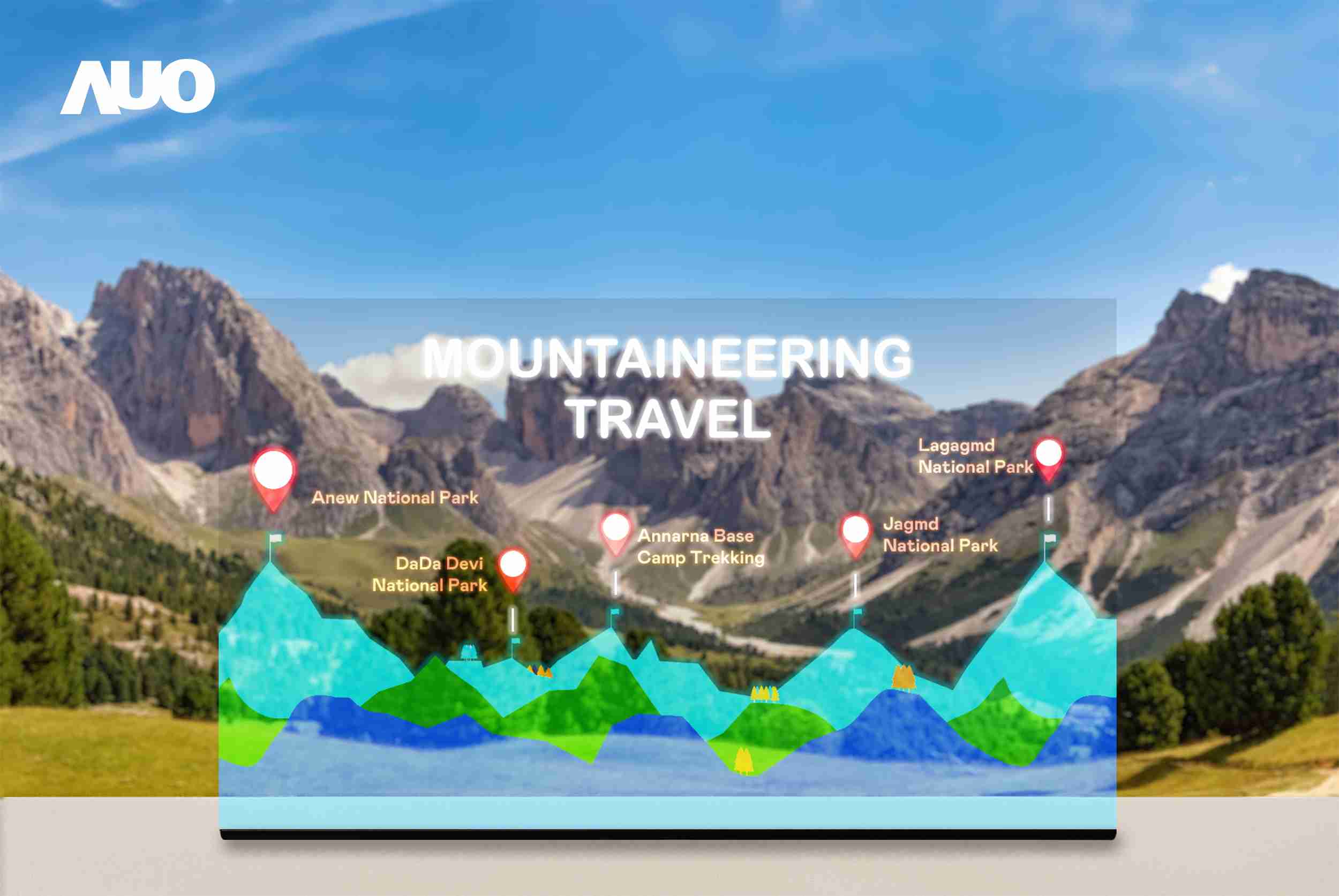 OBPay展示全球单片尺寸最大(*)42吋透明Micro LED显示器拼接而成的〝64吋透明Micro LED显示器〞，，，具备高透明度、、1,000 nits高亮度、、、广色域、、、采用三边无边框的无缝拼接等多重特色，，，呈现超高清、、、细腻画质而不遮挡后方视觉，，满足层峰需求，，，，可广泛运用于零售、、、艺术展览或商业空间等场域